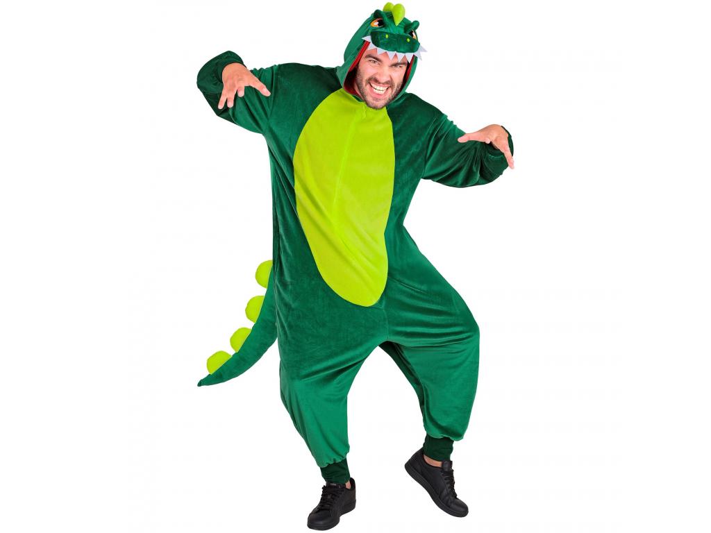 Dinoszaurusz puha plüss egyberészes unisex felnőtt jelmez