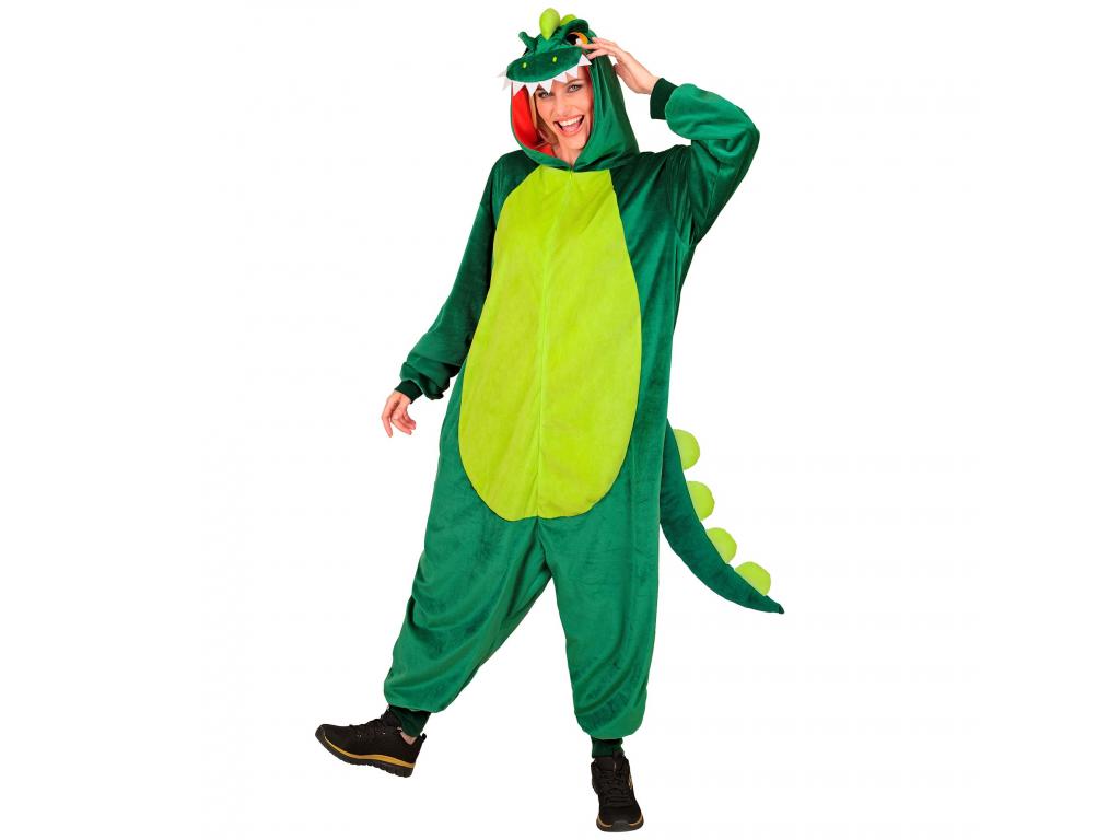 Dinoszaurusz puha plüss egyberészes unisex felnőtt jelmez
