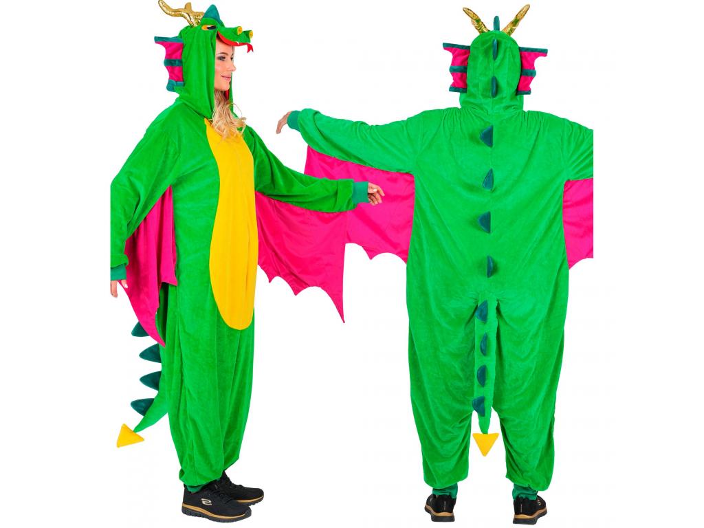 Sárkány puha plüss egyberészes unisex felnőtt jelmez