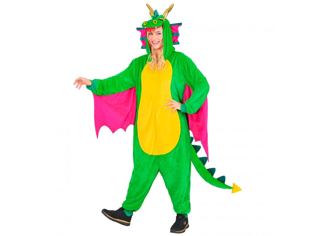 Sárkány puha plüss egyberészes unisex felnőtt jelmez
