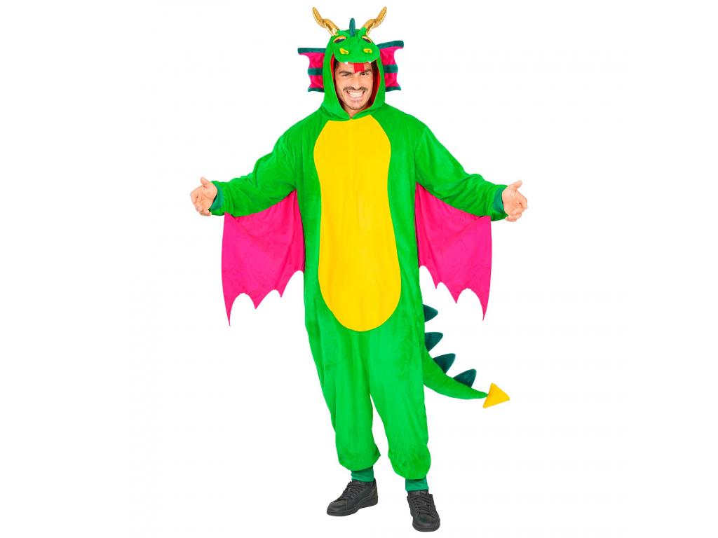 Sárkány puha plüss egyberészes unisex felnőtt jelmez