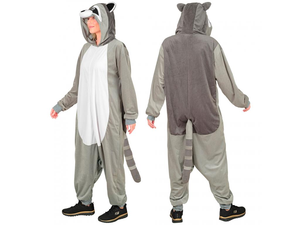 Mosómedve puha plüss egyberészes unisex felnőtt jelmez