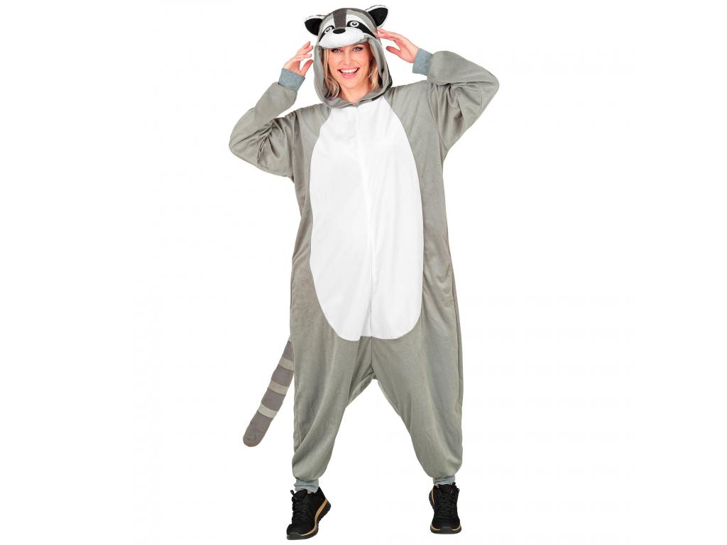Mosómedve puha plüss egyberészes unisex felnőtt jelmez