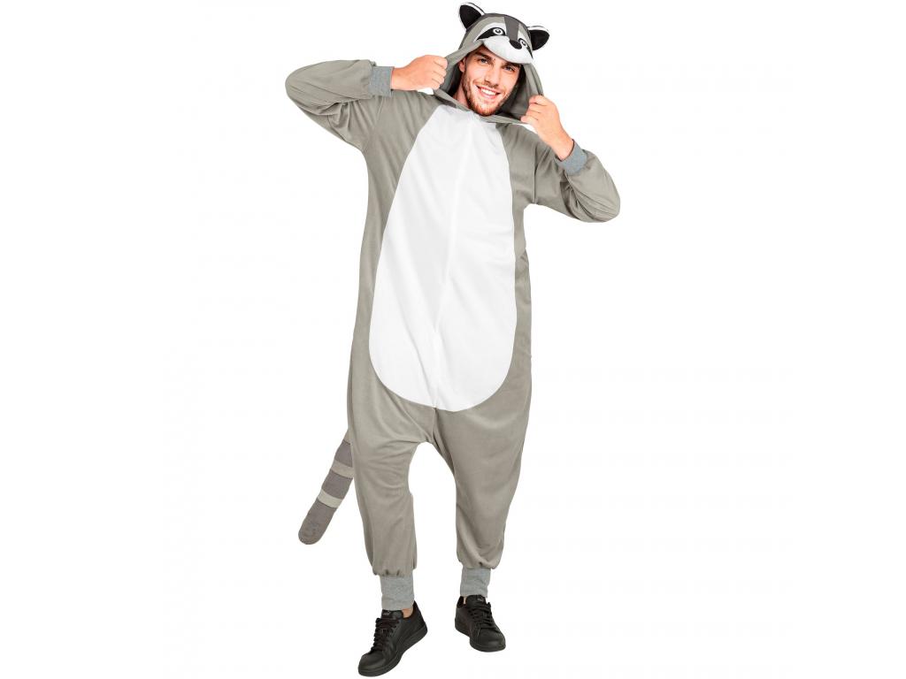 Mosómedve puha plüss egyberészes unisex felnőtt jelmez