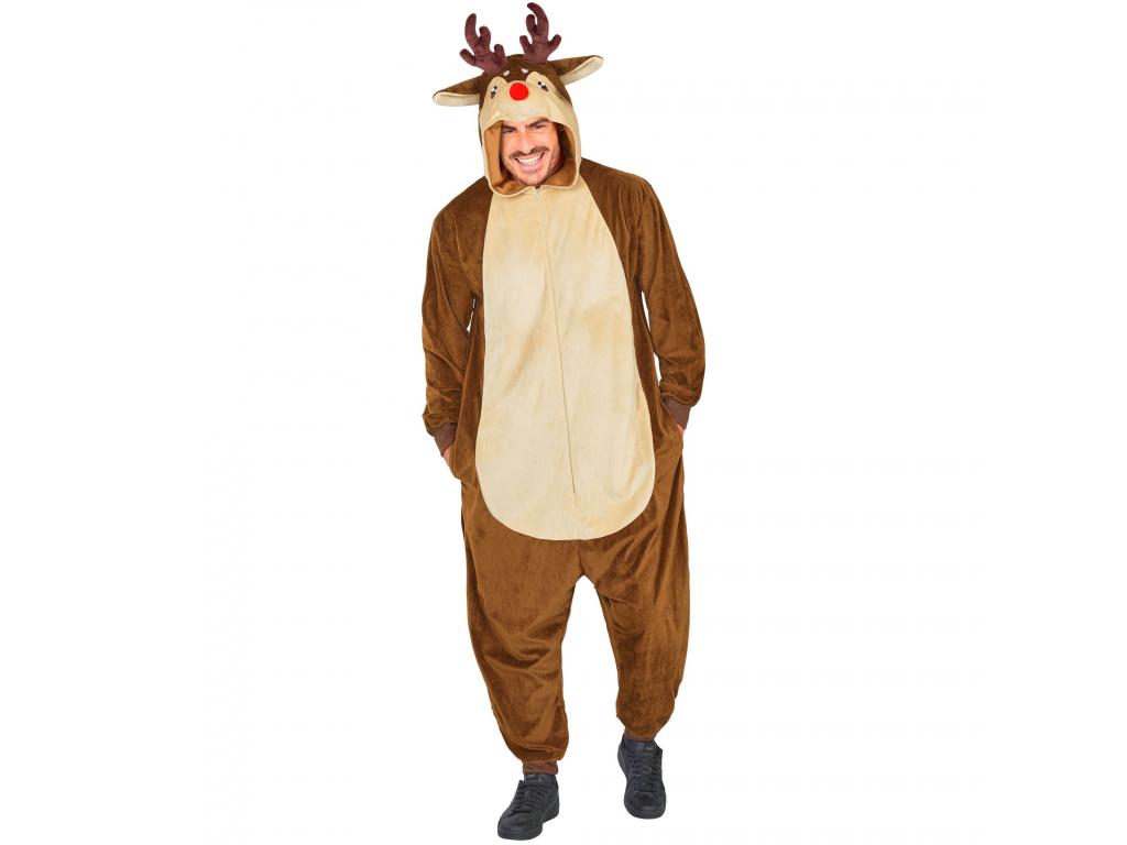 Szarvas puha plüss egyberészes unisex felnőtt jelmez