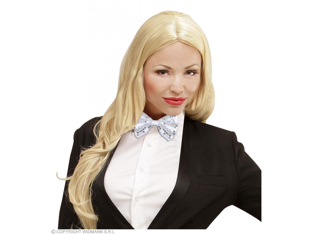 Flitteres csokornyakkendő, fehér