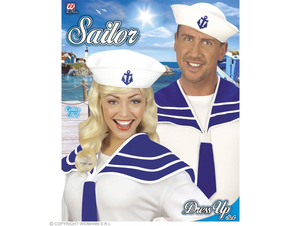 Matróz szett kalap és válldísz unisex felnőtt jelmez