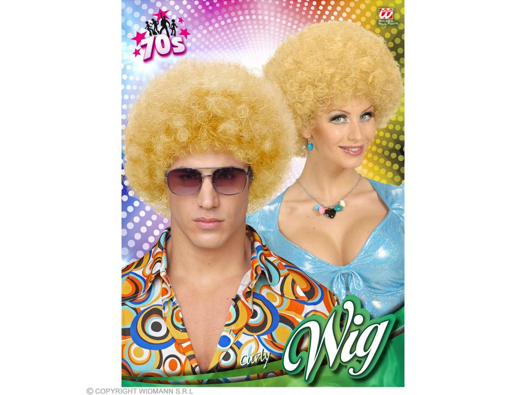 Unisex göndör paróka, szőke