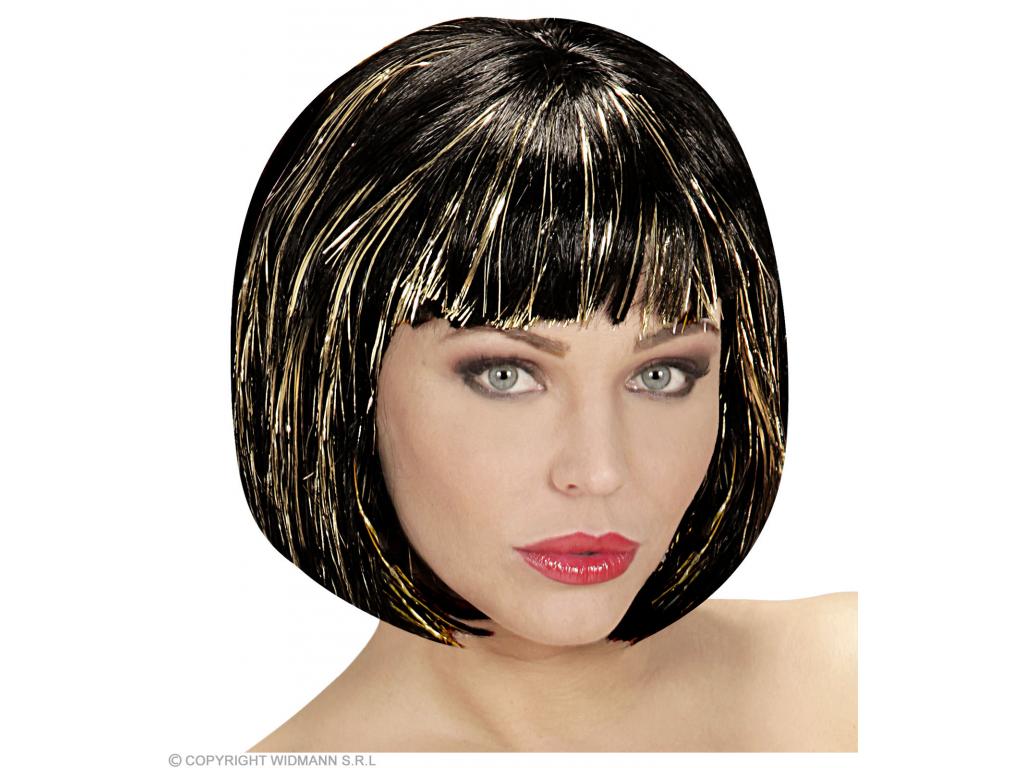 Csillogó paróka, fekete+arany/ezüst