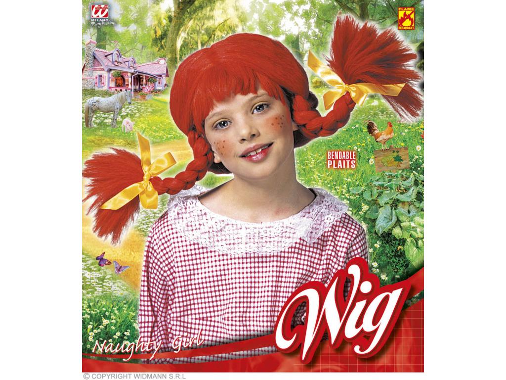 Vörös copfos kislány paróka