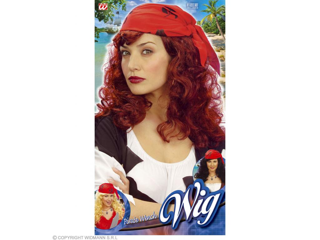 Kalóz női paróka, fejkendővel, többf. színben