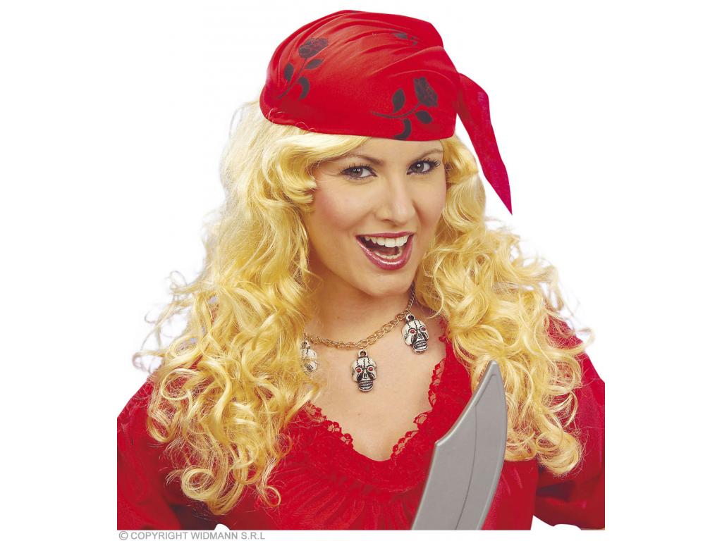 Kalóz női paróka, fejkendővel, többf. színben