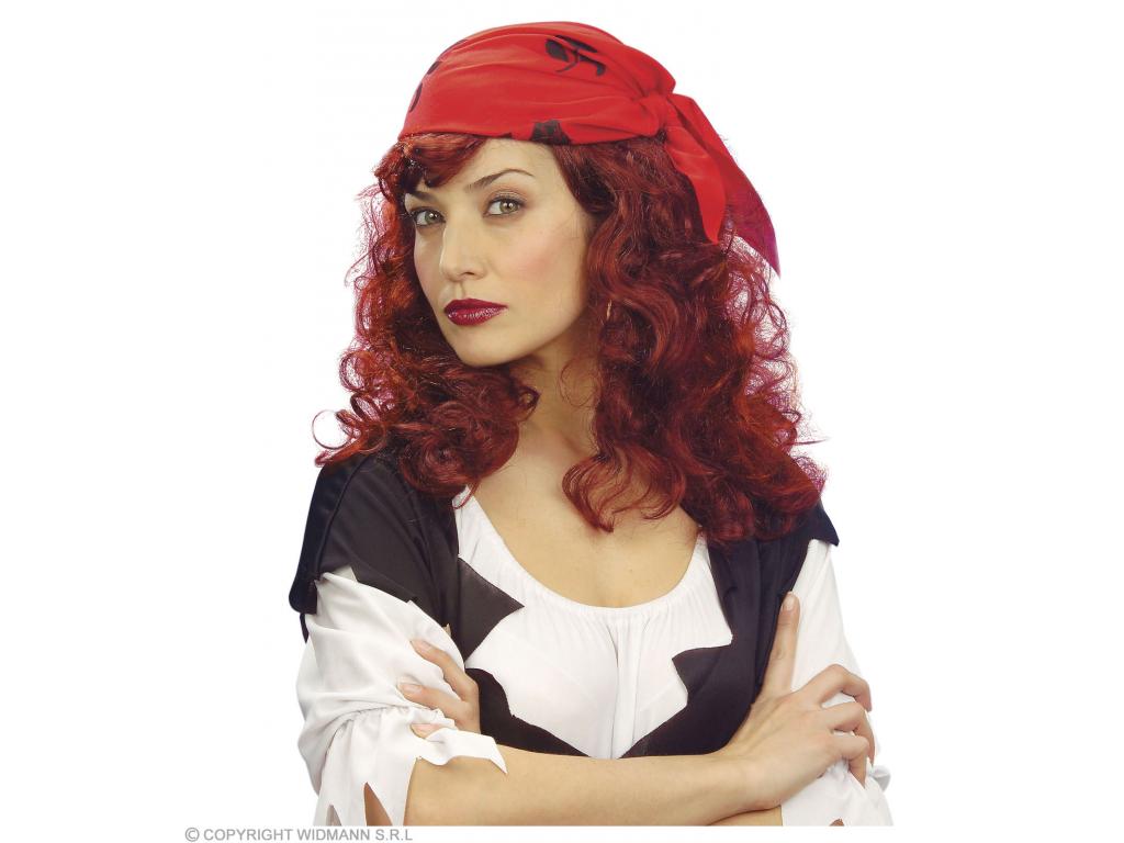 Kalóz női paróka, fejkendővel, többf. színben