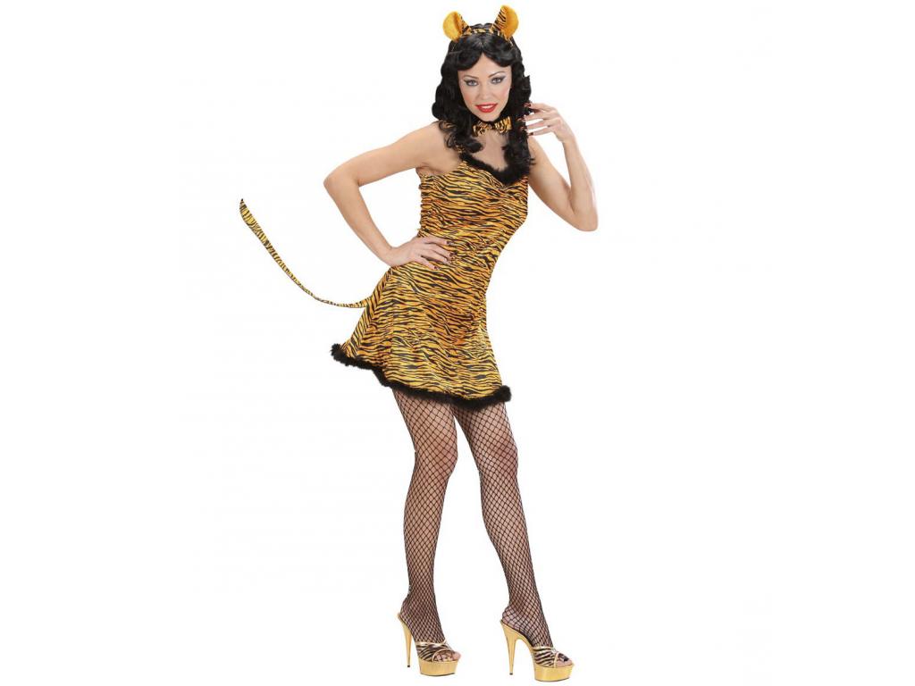 Szexi tigrislány ruha női jelmez