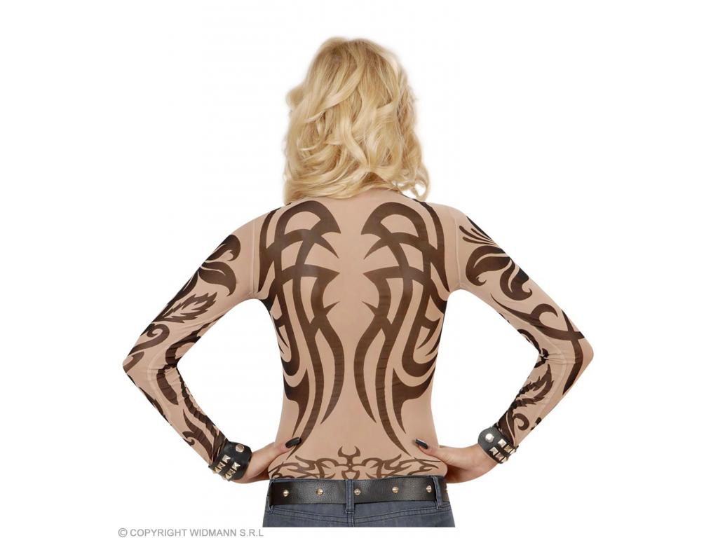 Tetoválásokkal díszített póló női jelmez M-es méretben