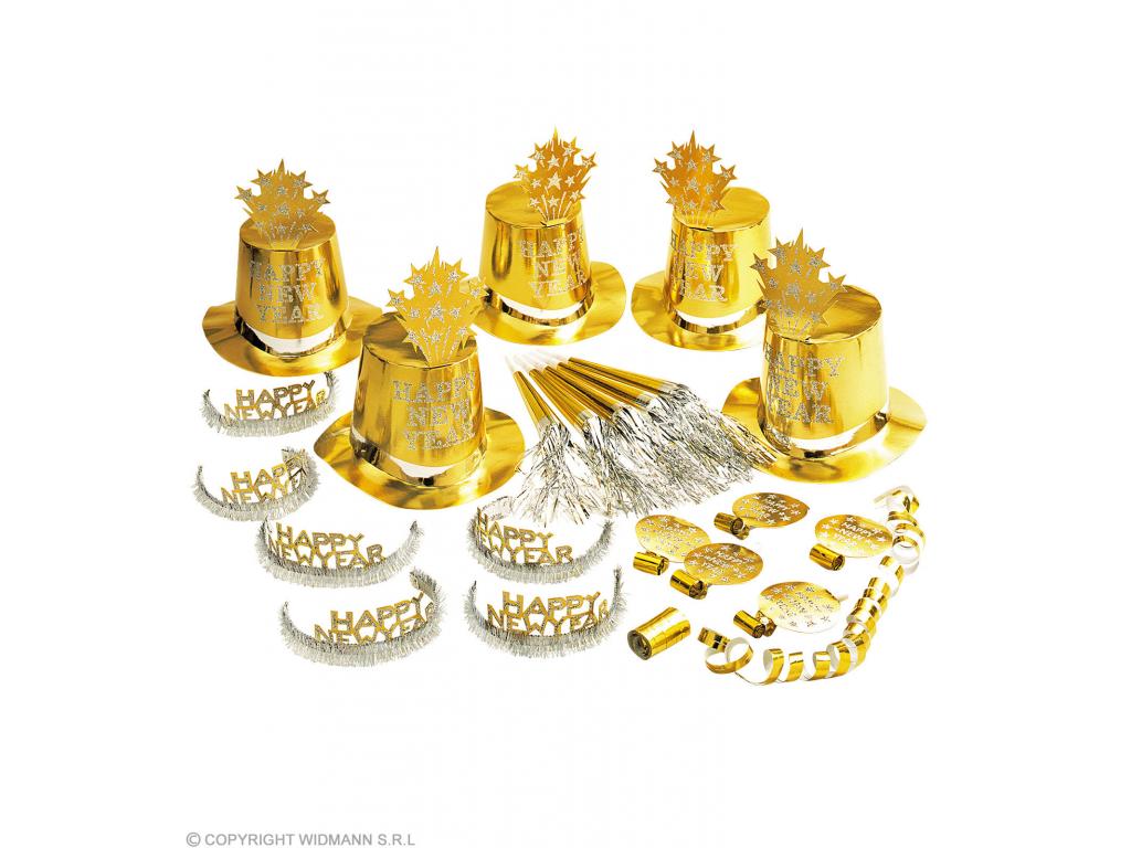 Party szett arany színű 10 fő részére Happy New Year ! feliratta