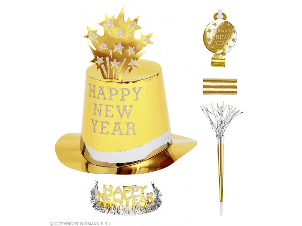 Party szett arany színű 10 fő részére Happy New Year ! feliratta