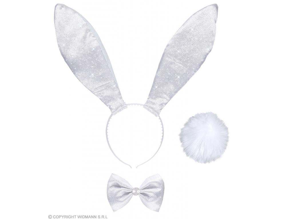 Nyuszi glitteres nyuszifülek hajráfon, csokornyakkendő, farok nő Nyuszi glitteres nyuszifülek hajráfon, csokornyakkendő, farok nő