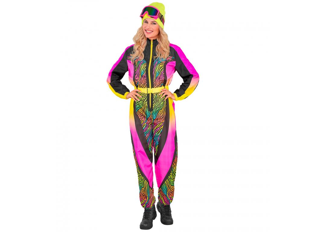 Síruha kezeslábas zebra mintás neon szivárvány színben női jelme