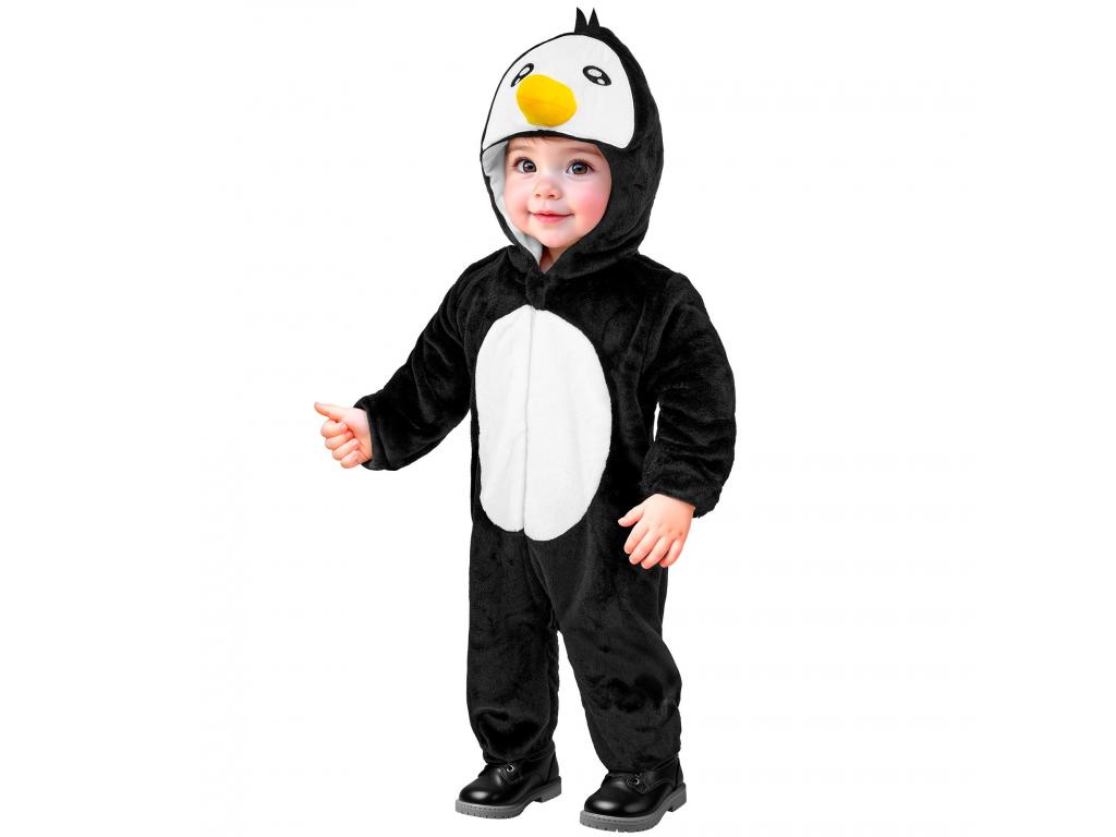 Pingvin puha plüss kapucnis overál unisex gyermek jelmez