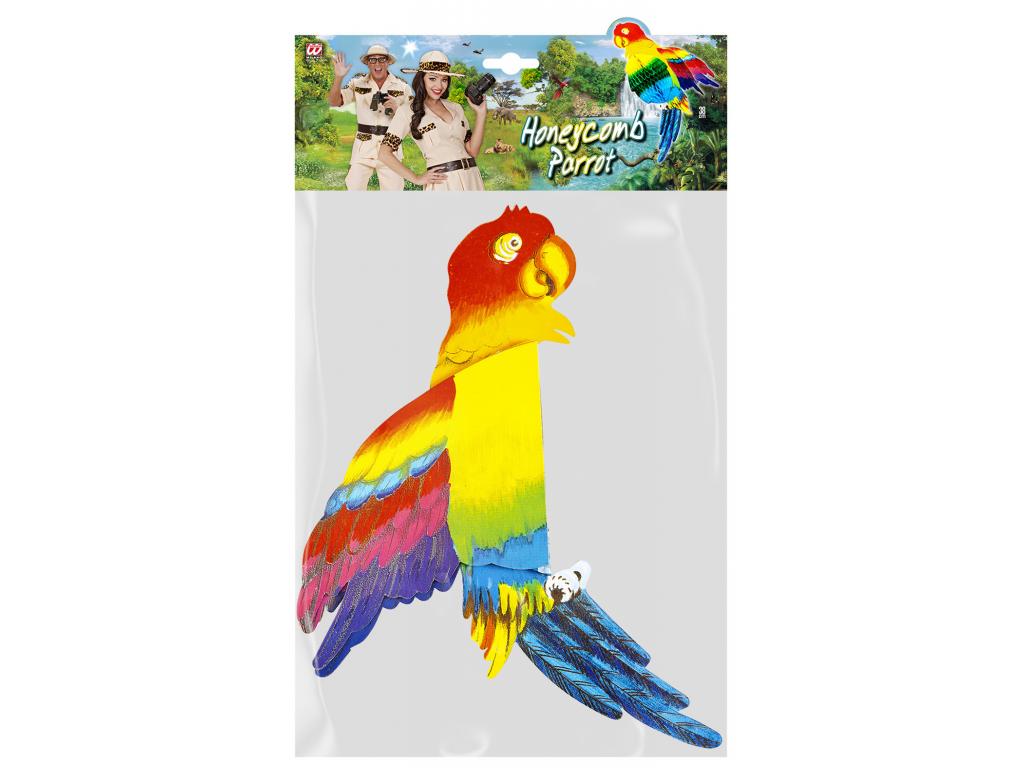 Papagáj papír dekoráció - 38 cm