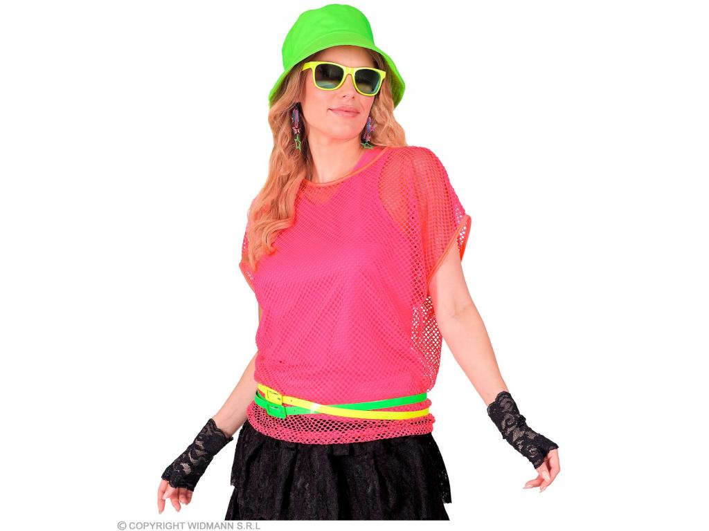 Neon pink színű háló póló női jelmez
