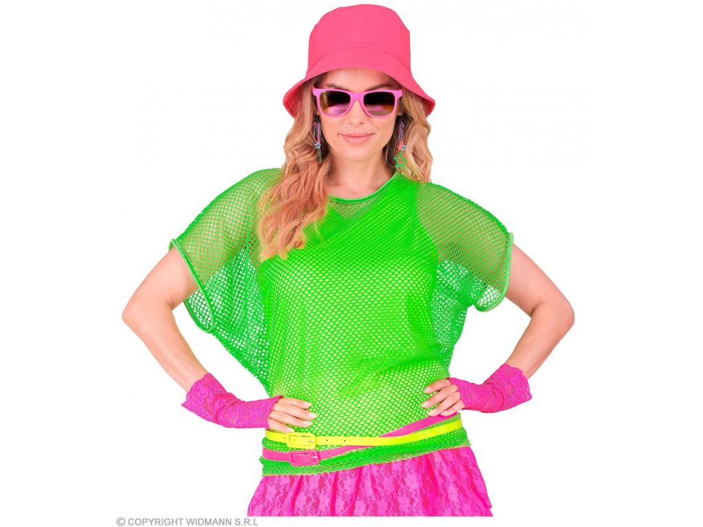 Neon zöld színű háló póló női jelmez