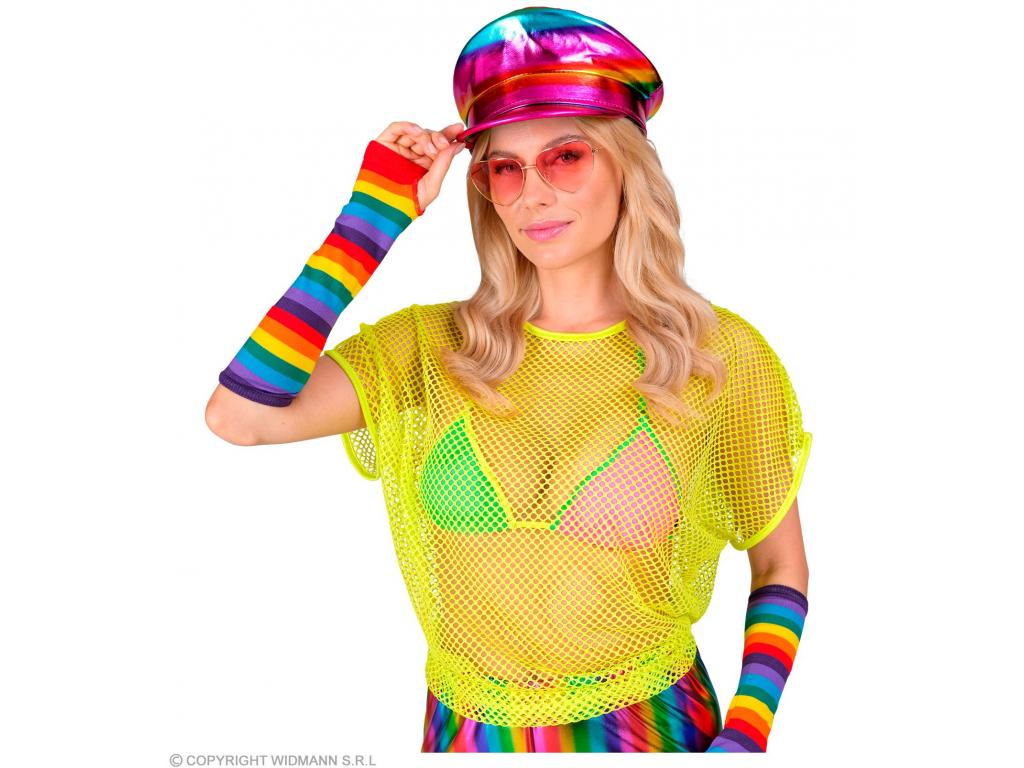 Neon sárga színű háló póló női jelmez