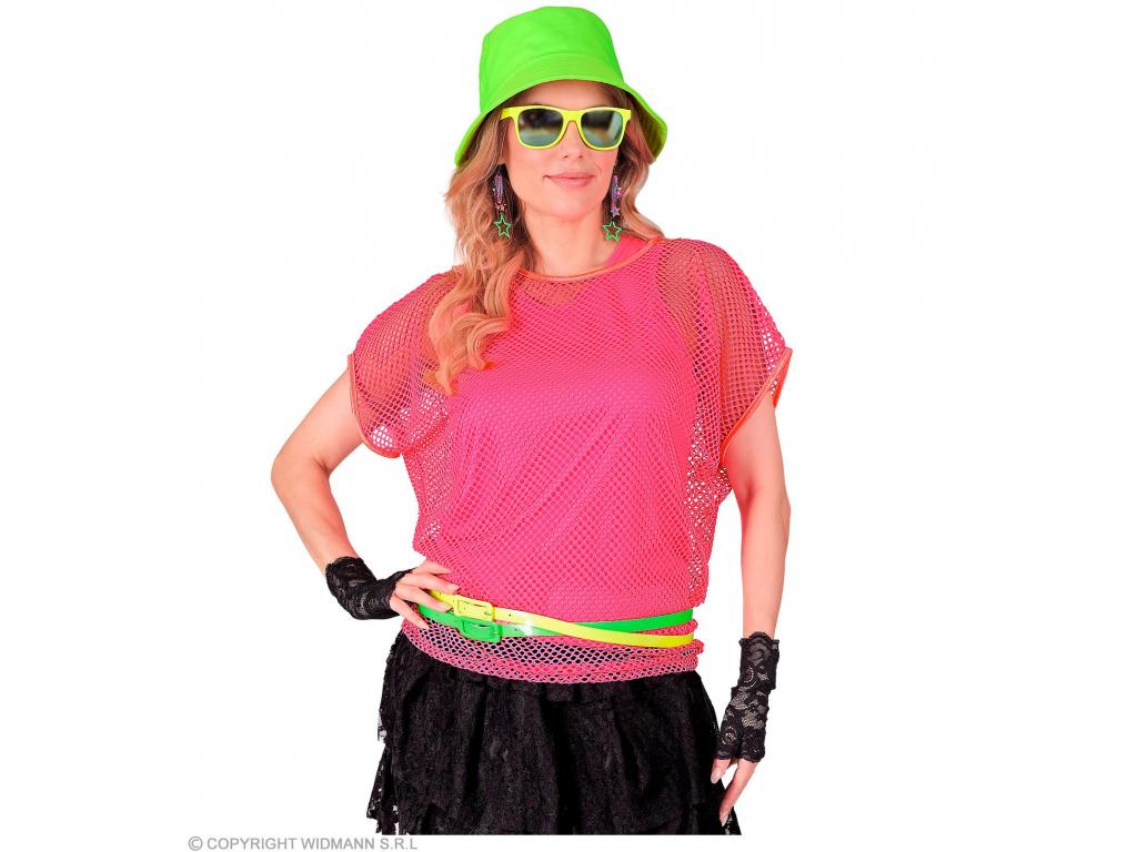 Neon pink színű ujjatlan póló női jelmez