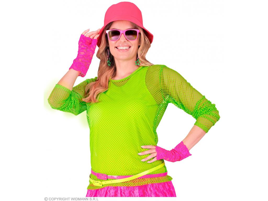 Neon zöld színű ujjatlan póló női jelmez