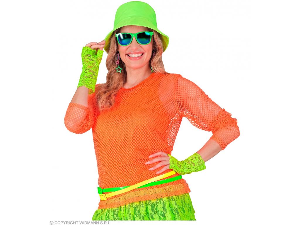 Neon narancssárga színű ujjatlan póló női jelmez