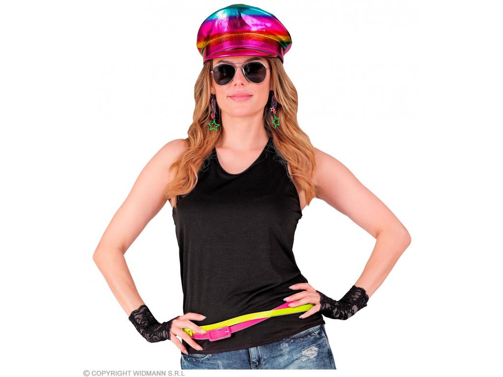 Neon fekete színű ujjatlan póló női jelmez