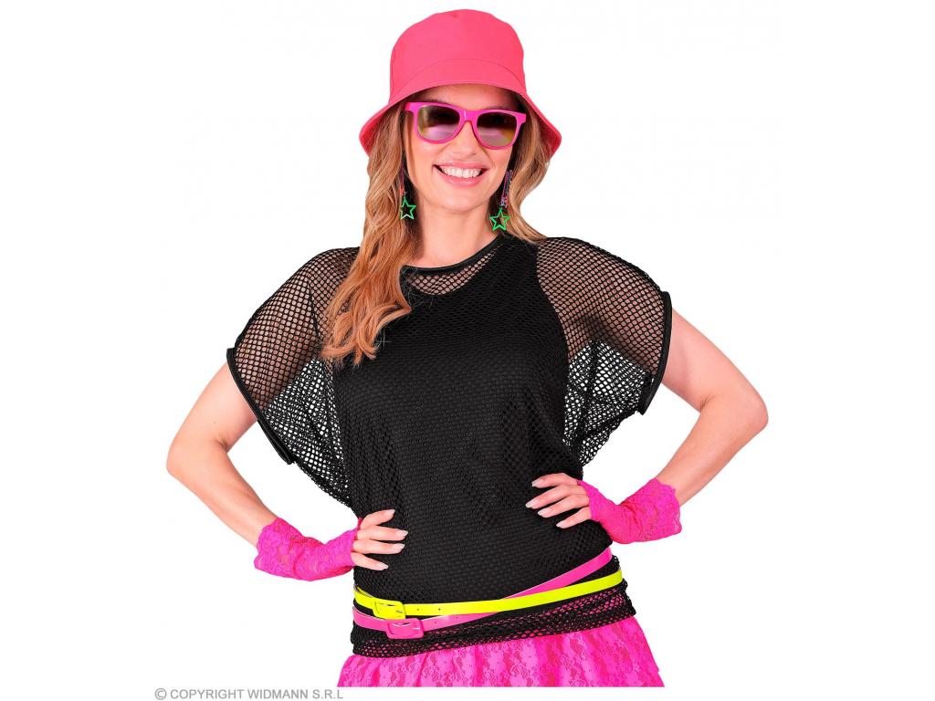 Neon fekete színű ujjatlan póló női jelmez