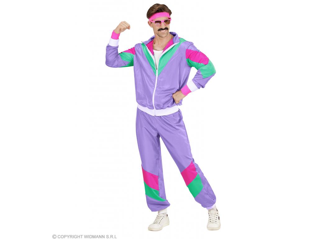 80 as évek susogós jogging lila unisex felnőtt jelmez
