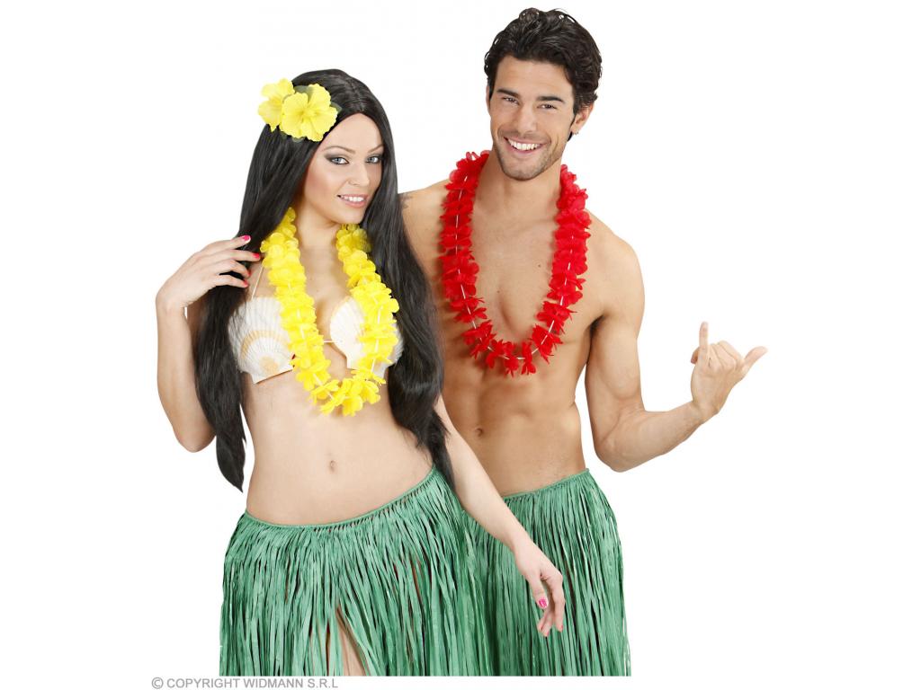 Színes, hosszú hawaii virágfüzér nyaklánc, 6 féle szín, 1 db