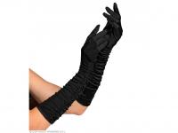 Húzott szatén kesztyű, fekete