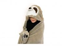 Noxxiez lajhár plüss takaró kapucnival, 130x100cm