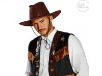 Cowboy kalap bőr hatású barna színben