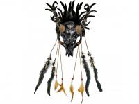 Bika kopnya sámán fejmaszk fekete tollal maszk