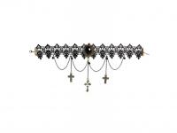 Gótikus nyakék keresztekkel és brossal