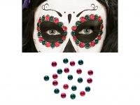 Szem köré ragasztható díszkövek, 40 darabos szett (2x20), pink-z