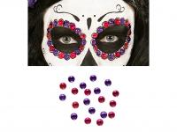 Szem köré ragasztható díszkövek, 40 darabos szett (2x20), lila-p