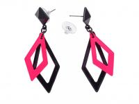 Fekete-neon pink fülbevaló