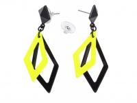 Fekete-neonsárga fülbevaló