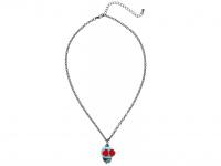 Nyaklánc világoskék koponya medállal