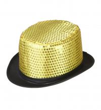 Cilinder kalap arany csillogó színben 1 db