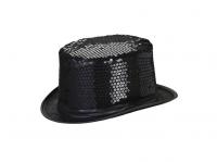 Cilinder kalap fekete csillogó színben 1 db