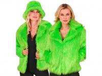 Neon zöld színű plüss kabát női jelmez