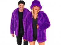 Lila színű plüss szőrös kabát unisex felnőtt jelmez