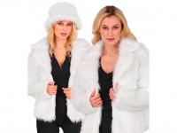 Fehér színű plüss szőrös dzseki női jelmez